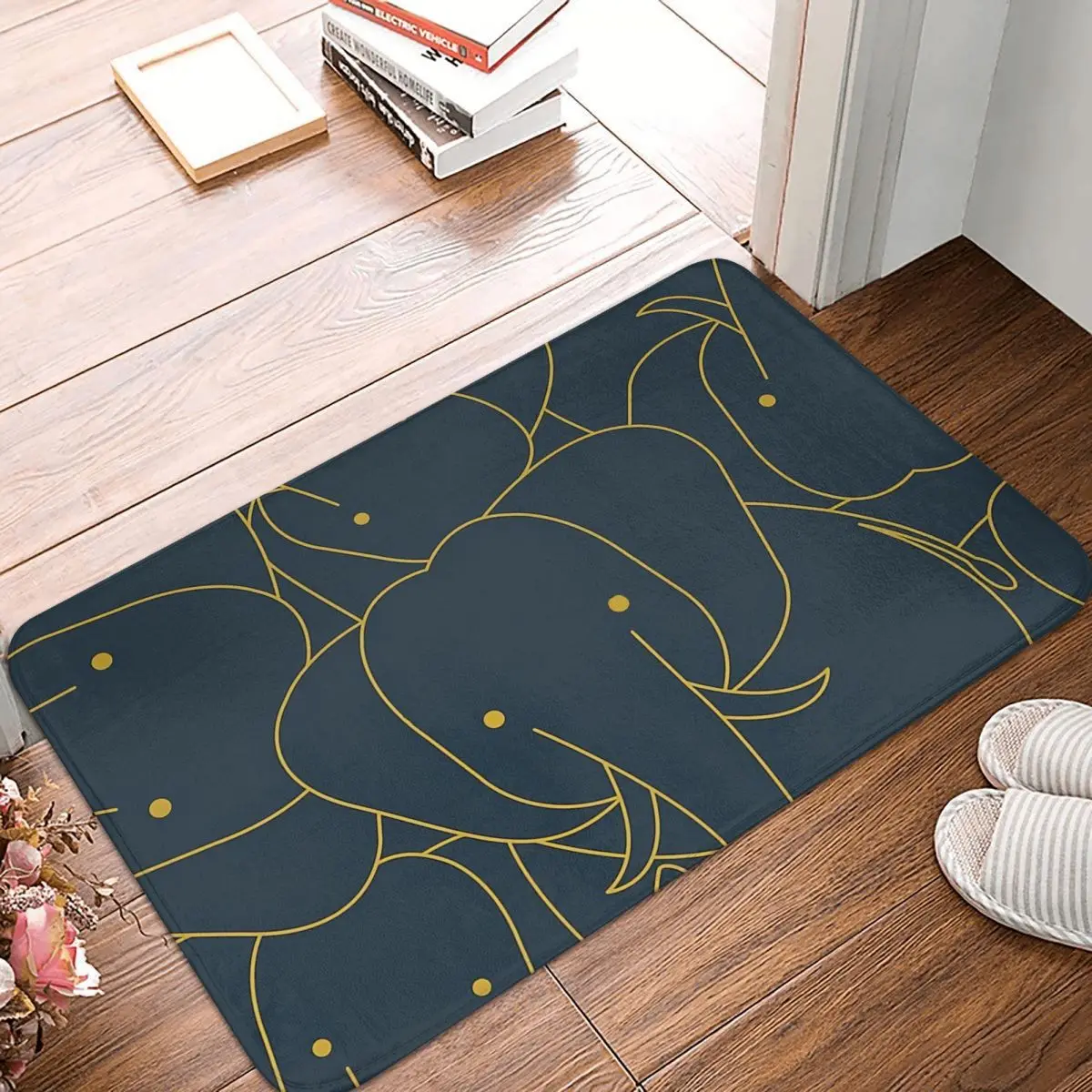 

Minimalist Elephant Anti-Slip Doormat Kitchen MatElephant Hallway Carpet Welcome Rug Bedroom Decorative