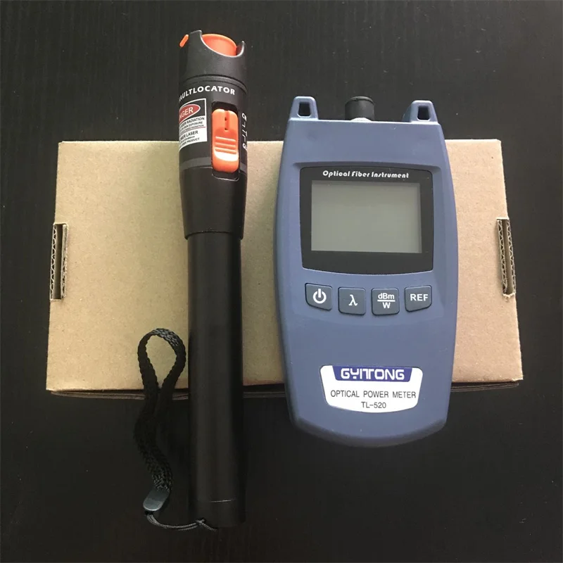 Full Set Mini TL-520 Optical Power Meter With VFL 10mW 10km Visual Fault Locator TL520A Fiber Tester 2 in 1 Group