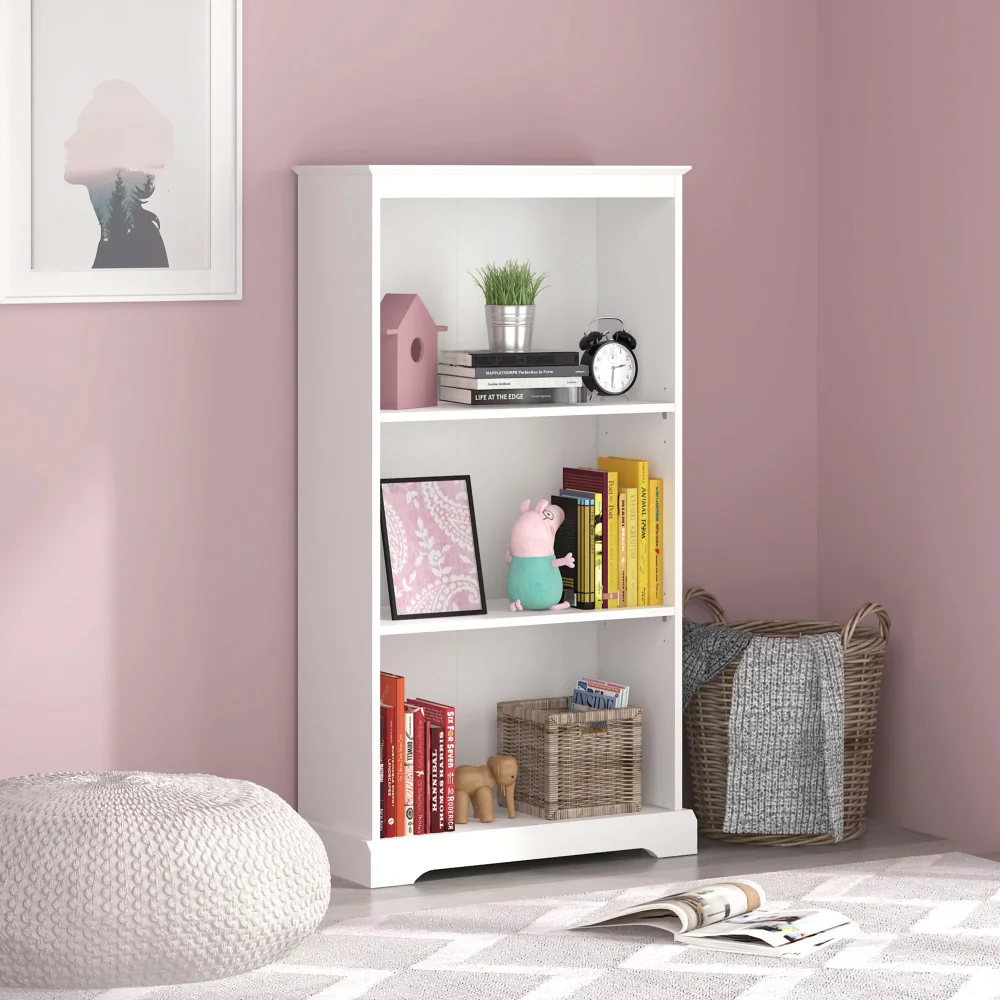 

Campbell Wood 3 Shelf Kids Bookcase, Offers Up To 3 Storage Compartments for Tidy Organizationyxb