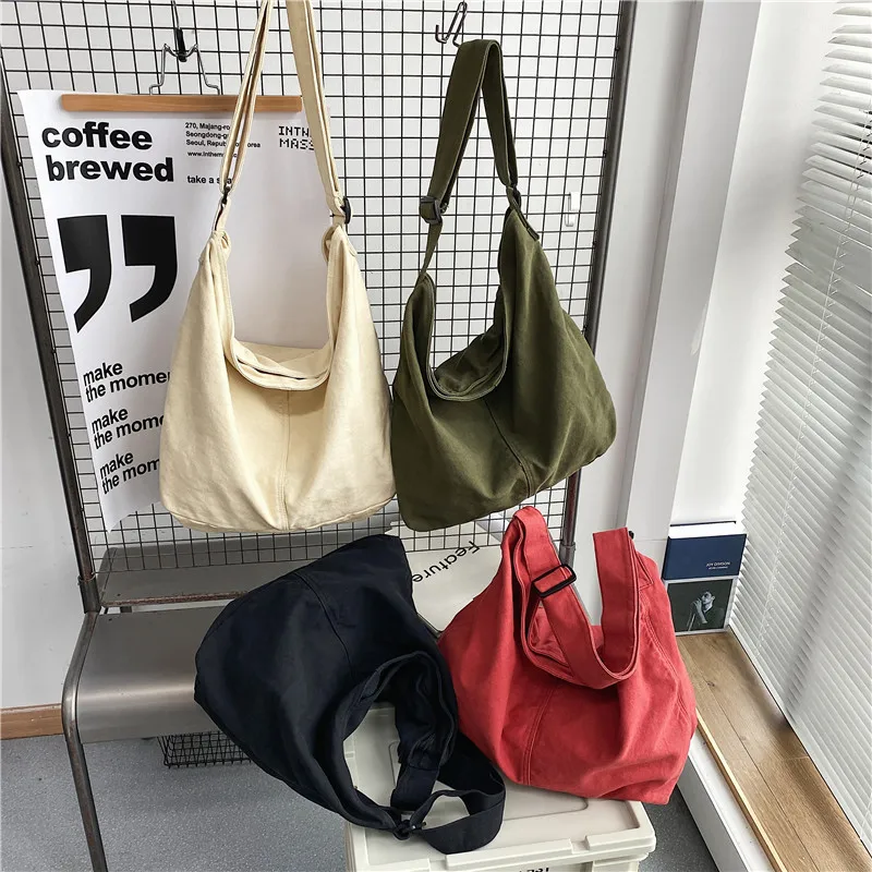 

New Bags for Women 2023 Canvas Shoulder Bag Fashion Large Capacity Handbags Female Casual Travel Bags Soft Crossbody Bags