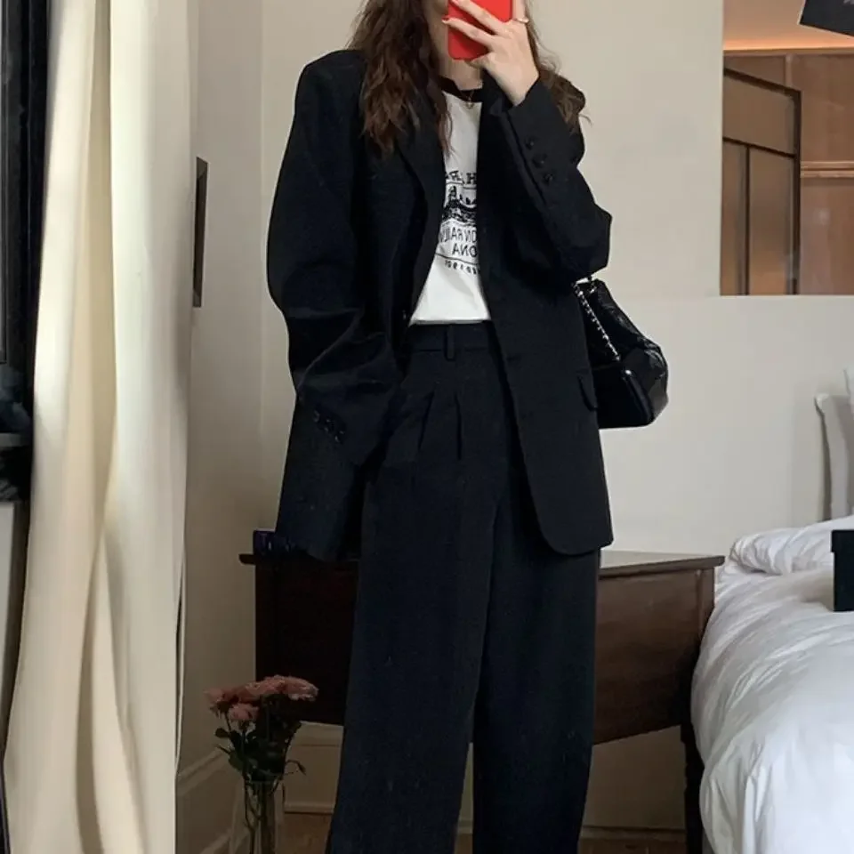 Блейзеры женские стильные однотонные нежные однобортные простые осенние туфли с