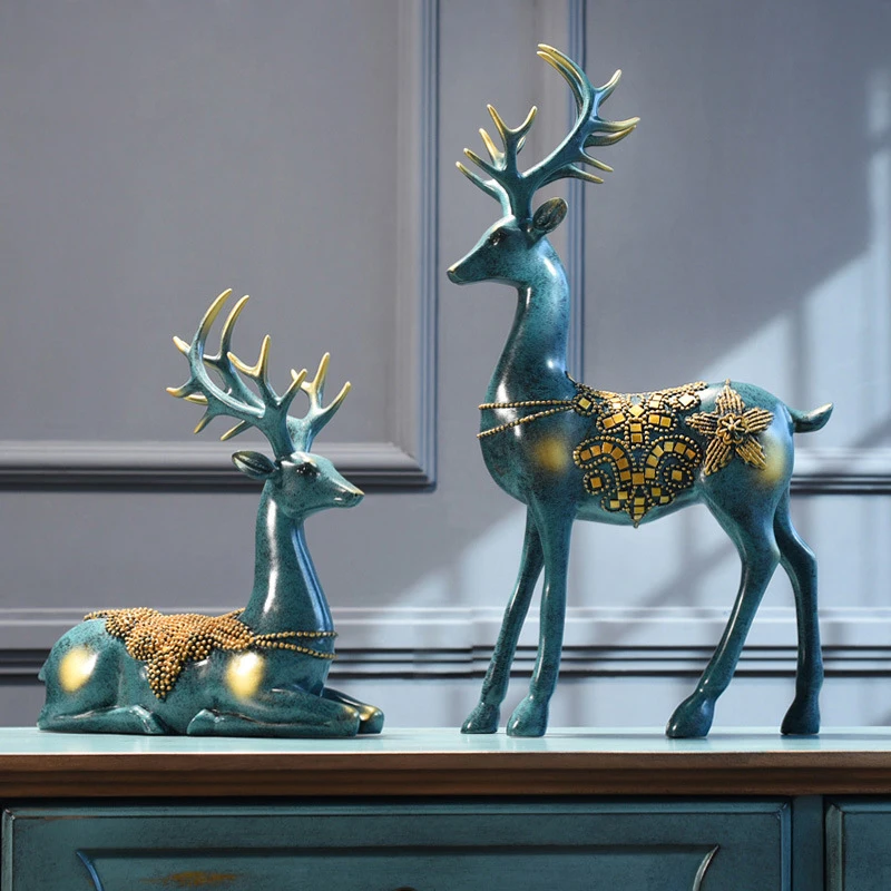 

Nordic home decoration Deer Head Resin Statue figurine Home Decor Statues accessories/modern Sculpture beelden decoratie Art