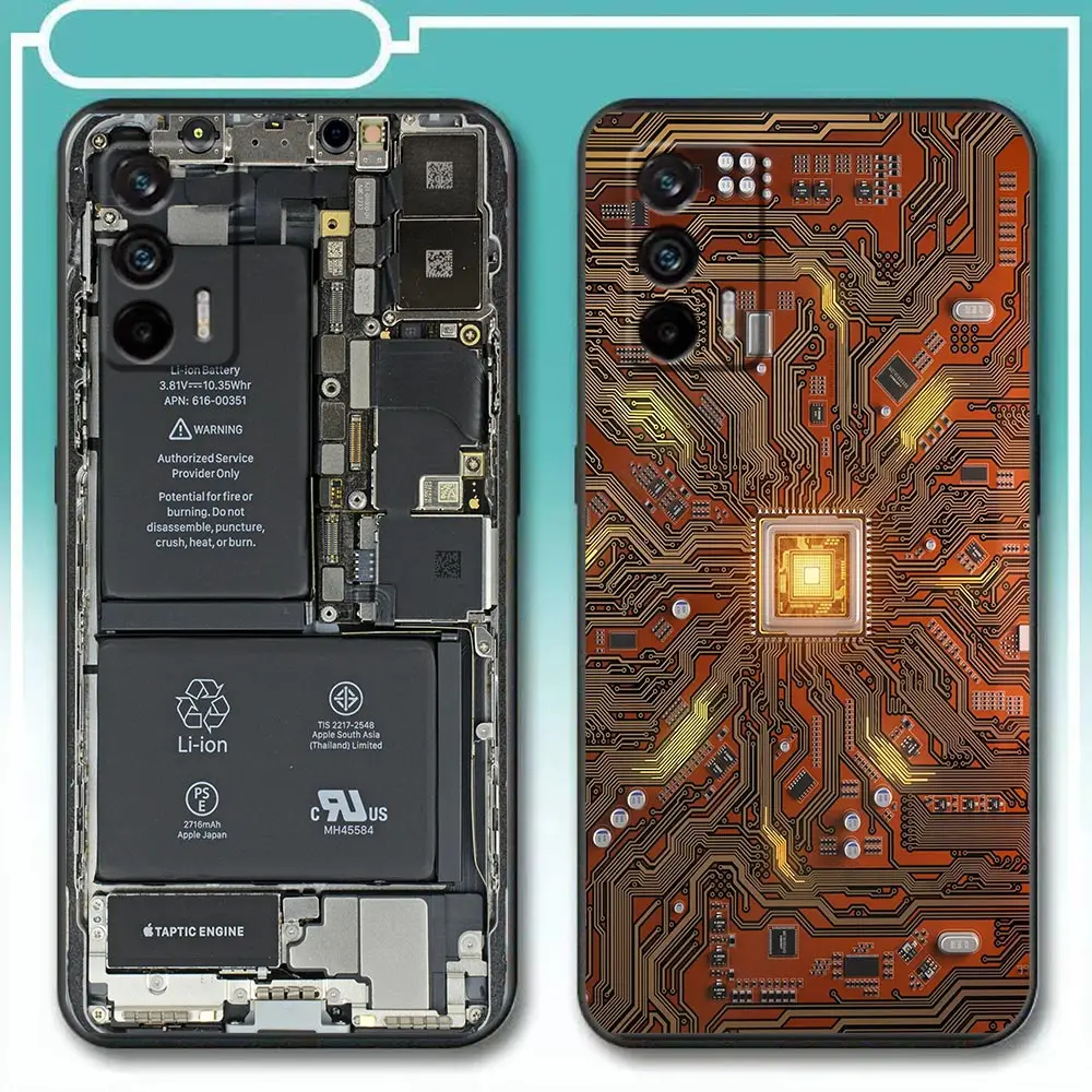 Чехол для OPPO Realme GT 2 Pro Master NARZO 50 50I 50A 5G C35 C33 C31 C30 C30S C21 C21Y C20 C15 C12 C11 чехол Cool Circuit Board