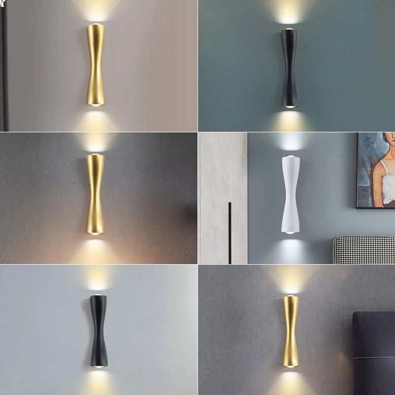 

Nordic Minimalist Bedroom Wall Lamp Golden Indoor Outdoor Staircase Corridor Aisle TV Background Sconce Fixture