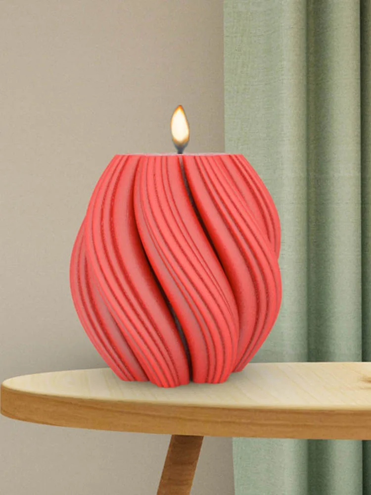 

Геометрическая витая форма для свечей, цветок, вращающаяся форма для свечей, абстрактная Современная Художественная силиконовая форма для ...