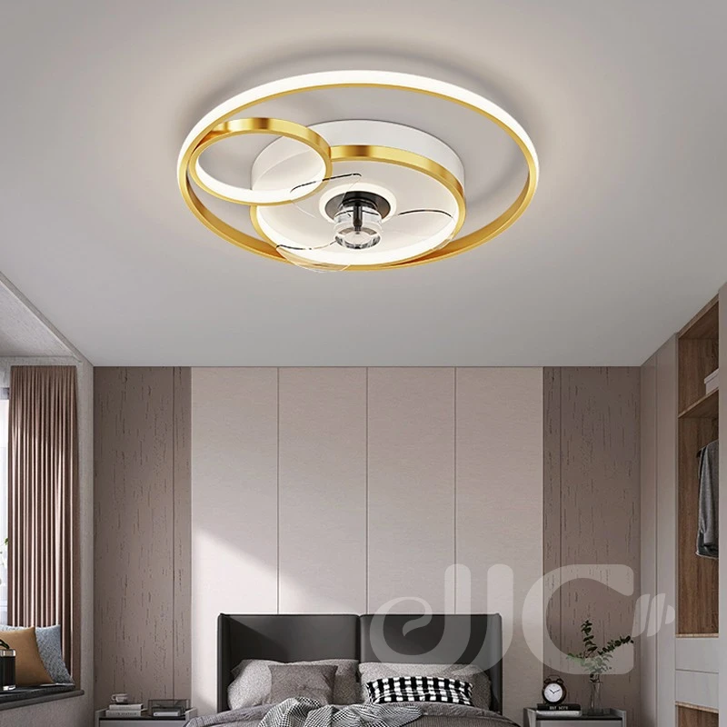 

Simple Fan Lamp 110-24V Stepless Dimming Bedroom Fan Lamp Ceiling Lamp Nordic Modern Household Room Ceiling Fan Lamp