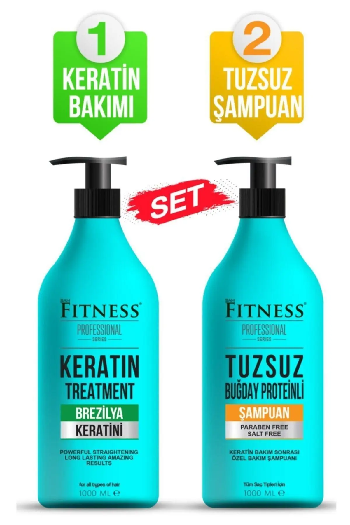Fitness Professional Hair Straightening Keratin Care And Salt Free Shampoo Set 1000 Ml 73738282 - Original