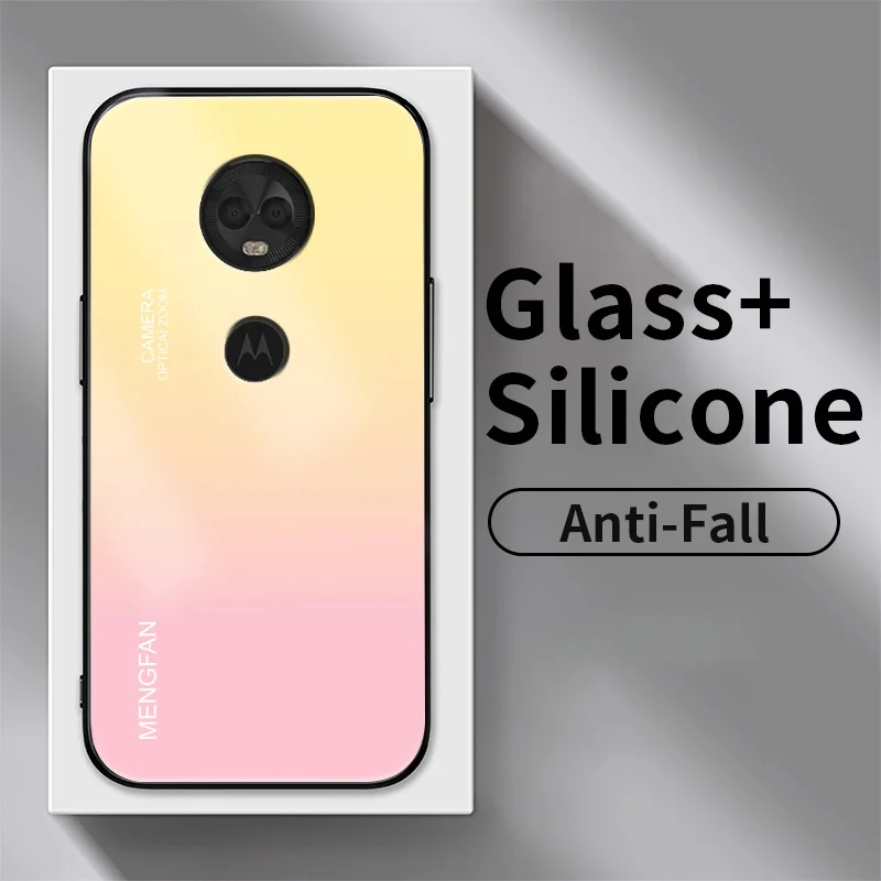 

Light -colored Gradient Case for Motorola Moto G6 G6 Plus Tempered Glass Case Cell Phone Cover Anti -fall