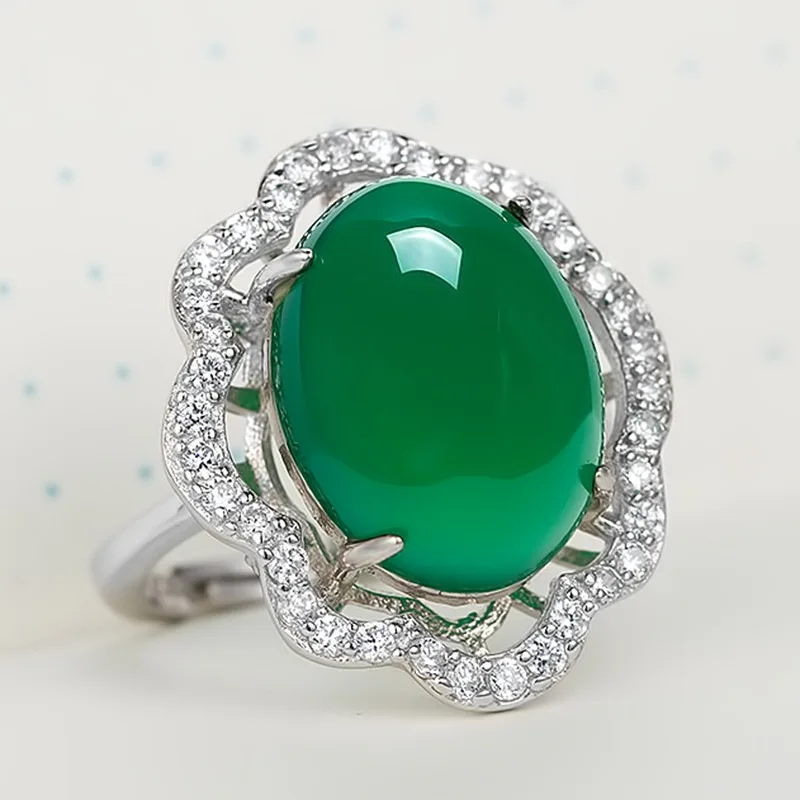 

DIWENFU S925 Silver Sterling Emerald Finger Ring Natural Turquoise Anillos De Wedding Bizuteria Jade Jewelry Gemstone Ring Girls