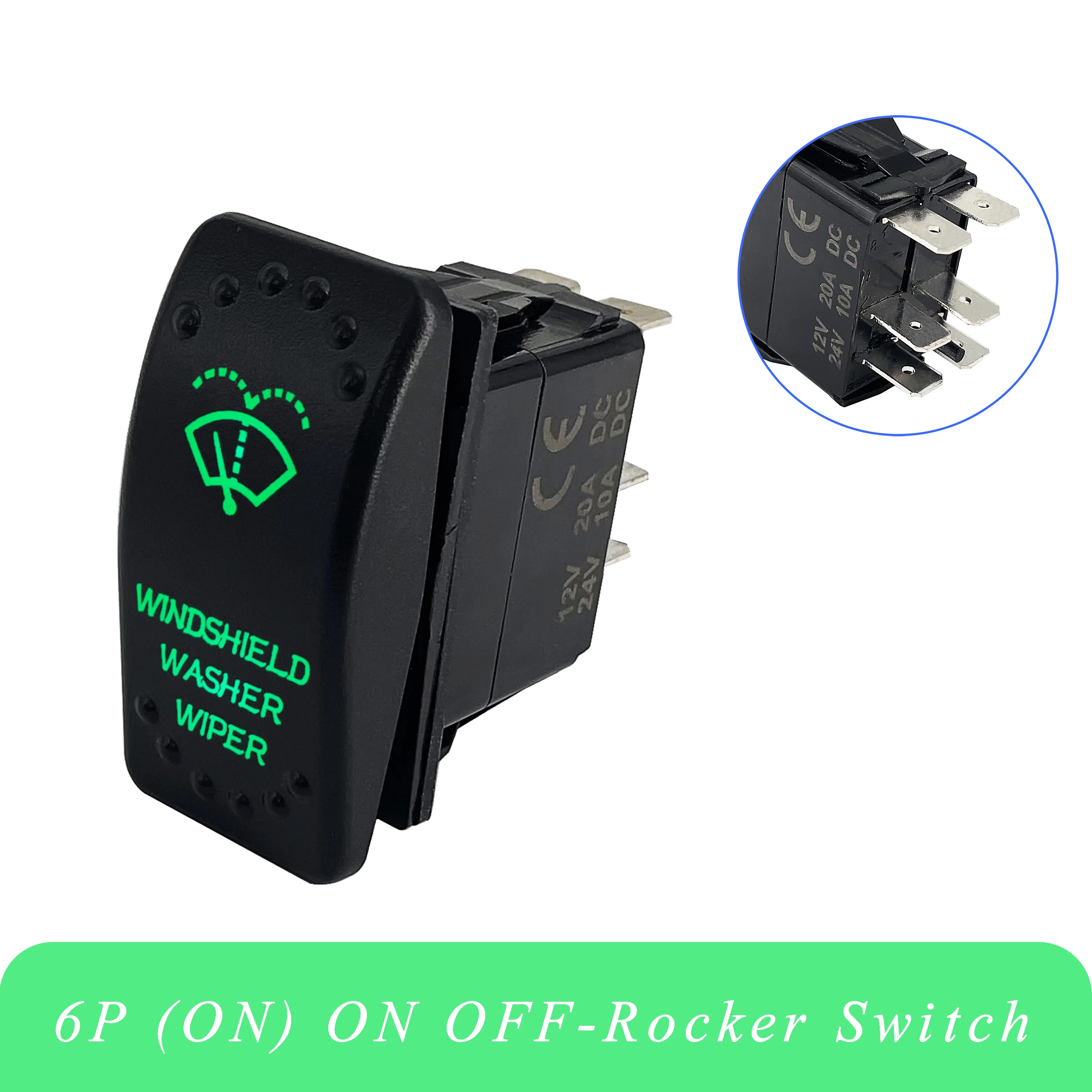 

Синяя светодиодная мойка лобового стекла, моментальный клавишный переключатель, 6 контактов (вкл.)-ВКЛ./ВЫКЛ., DPDT для автомобильного Jet UTV RZR, грузовика, кемпера, автомобиля, лодки