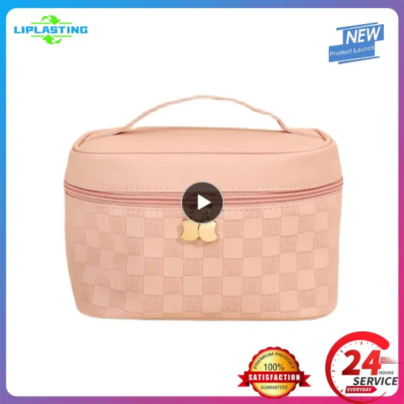 

Travel Cosmetic Bag Black Easy To Carry Large Capacity Cosmetic Bag Multi-color Optional Durable High Capacity Storage Bag Brown