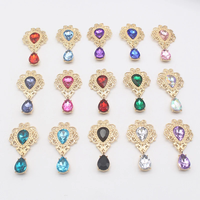 

1 Pieces 26*48mm Flat Brooch Water Drop Pendant Alloy Decorative Crystal Wedding Invitation Holiday Ideas Wholesale