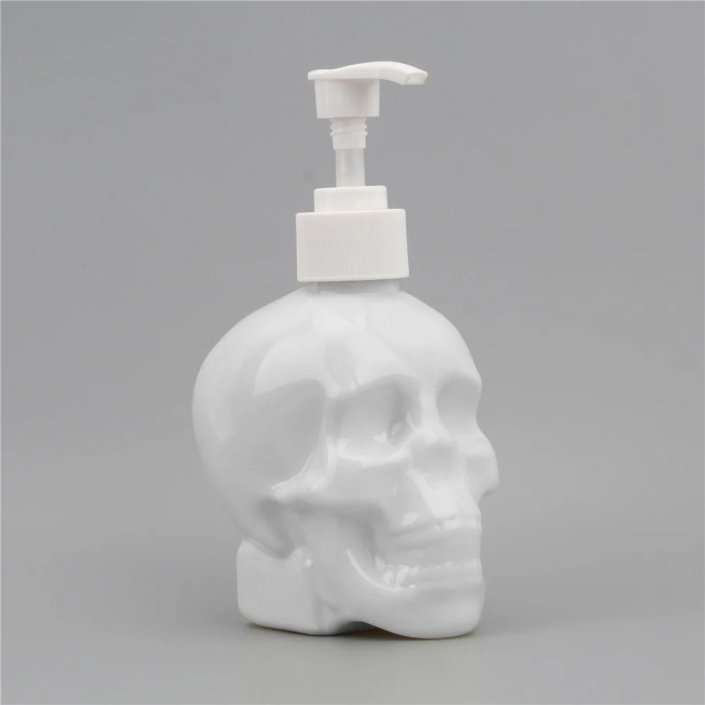 

350ml Retro Skull Portable Refillable Durable Hand Washing Shampoo Lotion Press Bottle Travel Shower Gel Container Clear Bottle