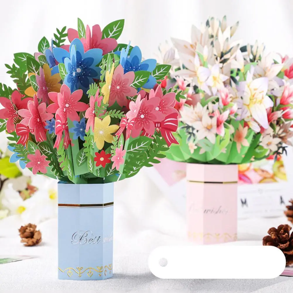

Up Flower Bouquet Greeting Card Flower Card Flora 3d Greeting Card For Birthday Mother's Day Graduation Wedding Anniversar E7l4