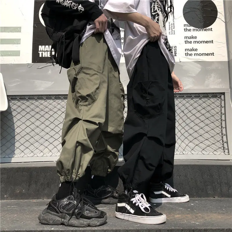 

Fashion Hiphop Trousers Japanese Streetwear Pants Pockets Summer New Mens Clothing Thin Short Term Business Trip Traveling Pants