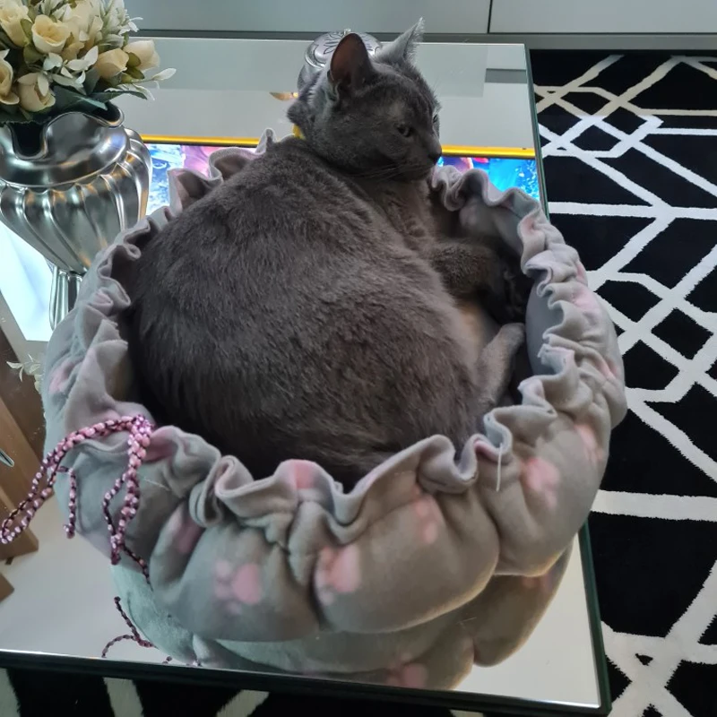 Кровать для маленьких и средних собак регулируемый коврик круглая корзина сна