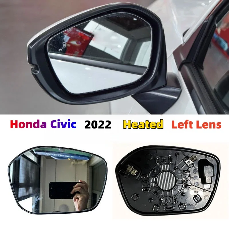

Автомобильное левое/правое боковое зеркало с подогревом для Honda Civic 2006 ~ 2022 гг., дверное крыло, зеркало заднего вида, стекло, аксессуары в круглом стиле