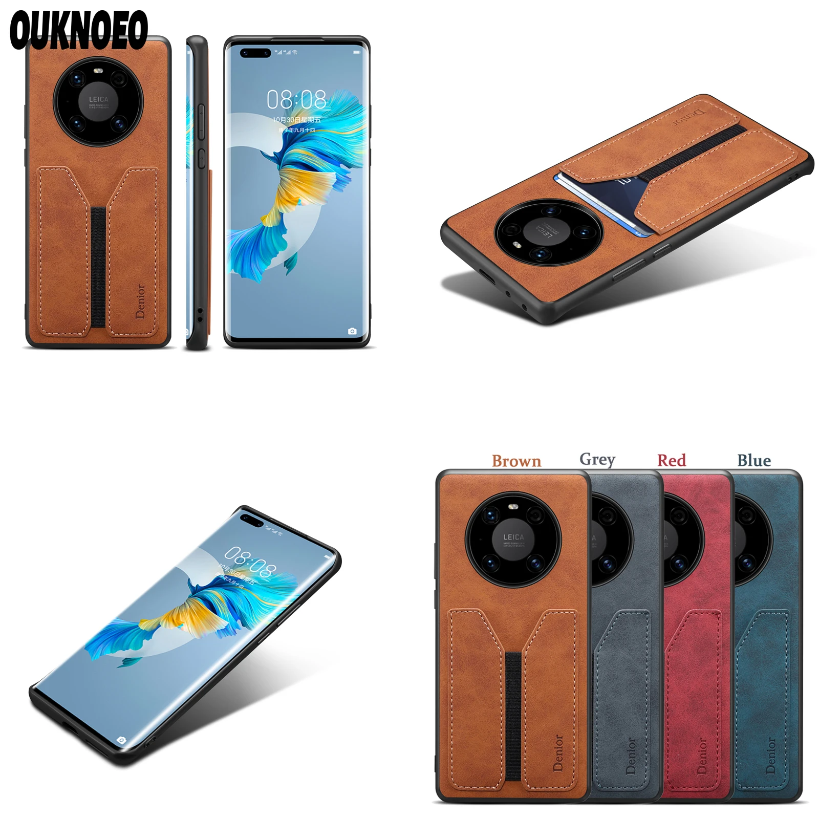 

Роскошный кожаный чехол Funda для телефона Huawei Mate 50 40 30 Pro Plus P50 P40 P30 Pro Lite, ультратонкий противоударный чехол с отделением для карт