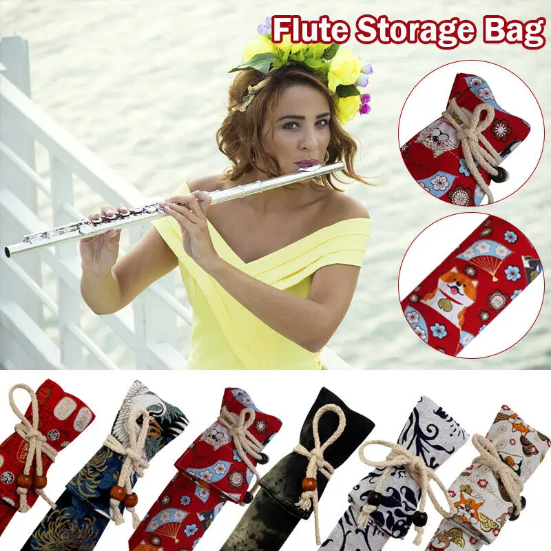 

Flute Storage Bag 60/80cm Portable Dust Protection Case Cover Bamboo Flute Bag Anti-wrestling Cloth Flute Accessory