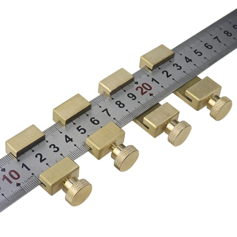 

Adjustable Steel Ruler Positioning Block Angle Marking Gauge Brass Line Scriber Ruler Fixed Position Carpentry Measuring Tools