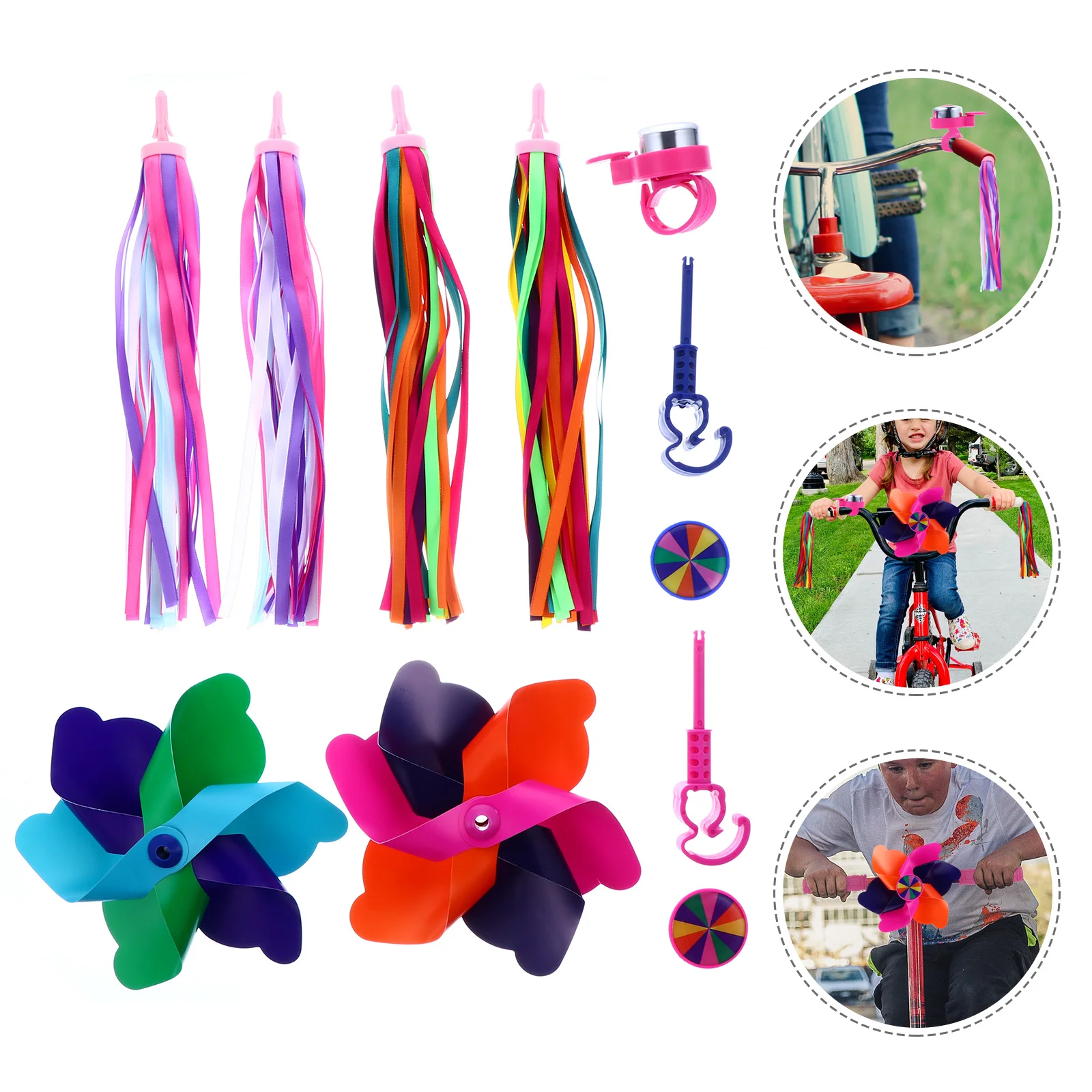 

Bike Kids Streamers Bell Tassel Scooter Decoration Gripschildren Ribbon Ring Streamer Windmill Polyester Accessories