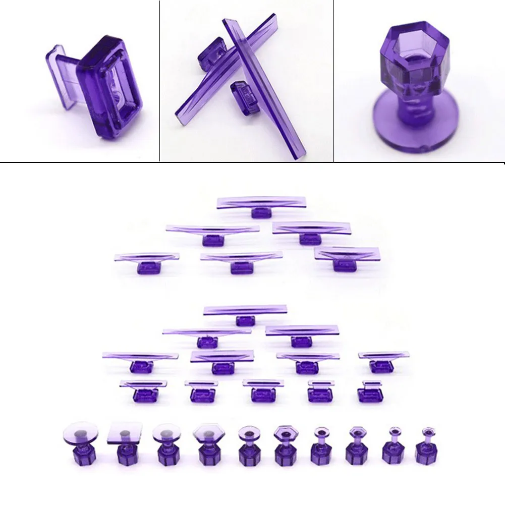 

10/28pcs Nylon Glue Tabs Dent Removal Tools Dent Removal Tool Car Body Glue Tabs Auto Paintless Dent Repair Glue Tabs Purple