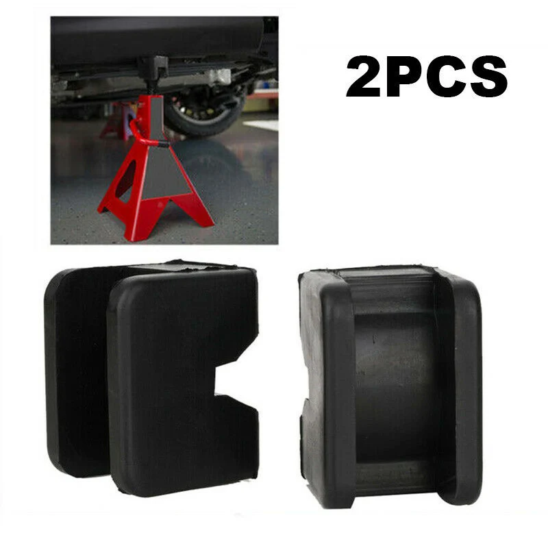 

2pcs Jacking Pad Stand Accessories Guard Adapter Car Lifting Slotted Frame Black Rubber Rail Floor Universal Vehicle Protective