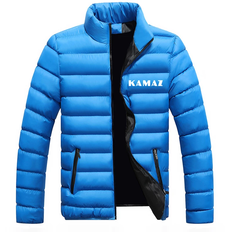 

2022 Autumn KAMAZ Brand Print Customizable Pure Cotton White Duck Down Jacket Classic Style Mens Solid Color Zipper Down Jacket