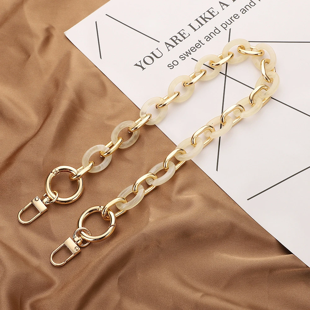 Fashion Versatile Acrylic Handmade Chain Women's Bag Shoulder Strap Bag Bag Metal Accessories Single Shoulder Strap