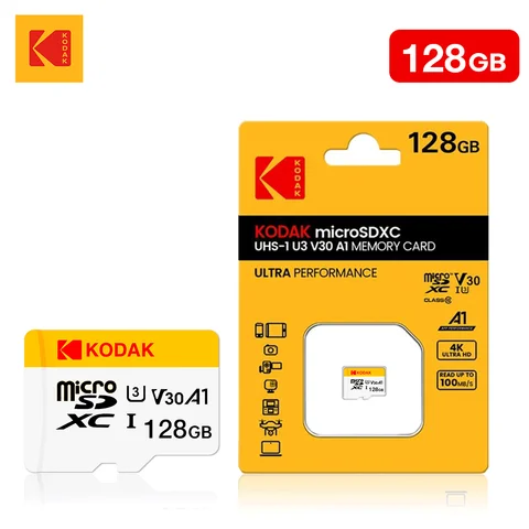 Оригинальная карта Kodak Micro SD, 64 ГБ, класс 10, высокоскоростная карта памяти 100 МБ/с, 32 ГБ, 256 ГБ, U3, смартфон, планшет, камера gopro