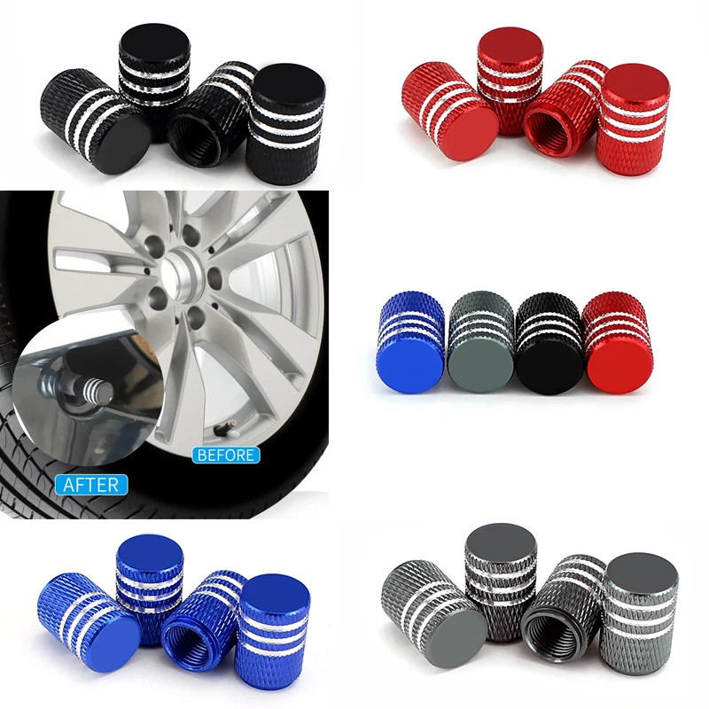 4pcs Car Wheel Tire Valve Stem Caps For VW Golf Passat CC T-ROC Touran Scirocco Tiguan Jetta Sharan FR Auto Protect Accessories