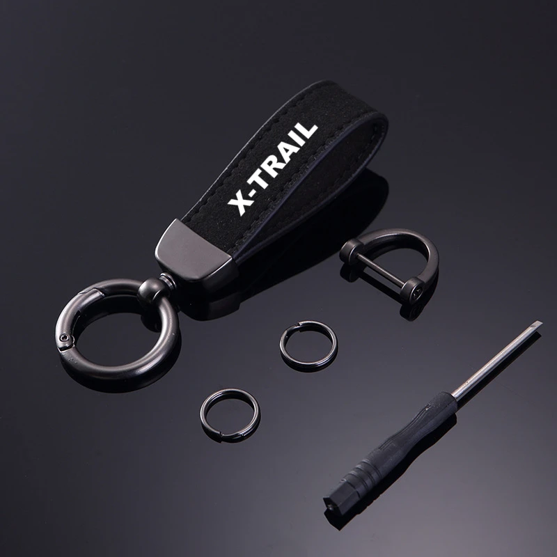 

Anti-Lost Leather Car Key Pendant Split Rings Keychain For Nissan Xtrail X Trail T30 T31 T32 2021 2020 2019 2018 2017 - 2001