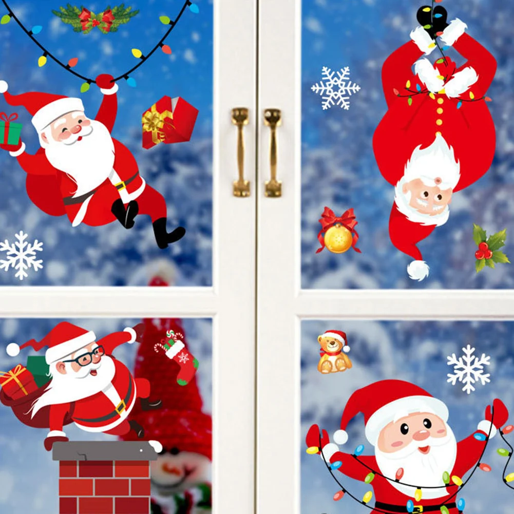 

Christmas Window Glass Sticker Elk Snowflake Wall Sticker Xmas Decorations For Home Kids Room Christmas Decal New Year Christmas