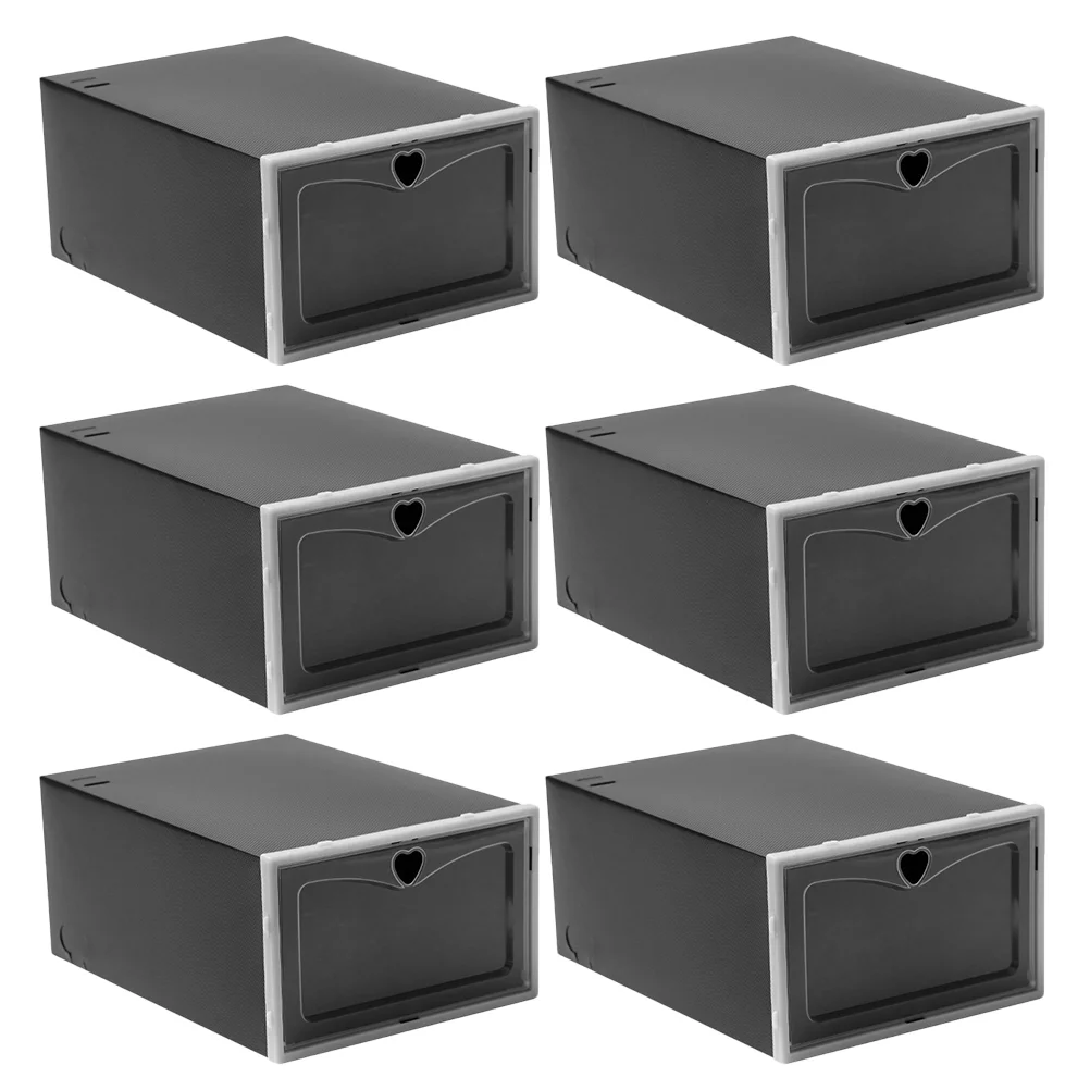 

6 Pcs Sneakers Storage Box De Transparente Plastic Shoe Organizers Fold Container Shoes Stackable Pp Containers