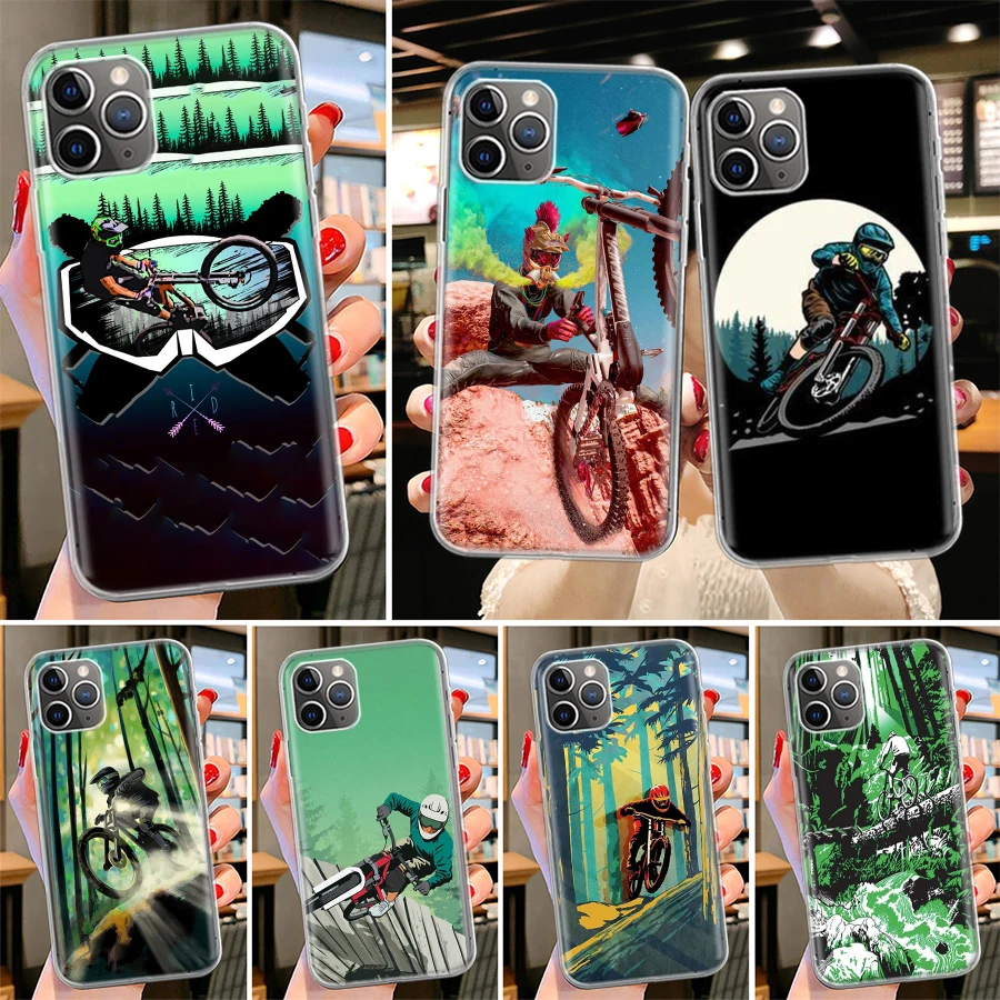 Amazing Mountain Bike Bicycle Phone Case for iPhone 14 13 12 Mini 11 Pro Max X XS XR 7 Plus 8 6 + 6S 5 SE Apple Customized Cover