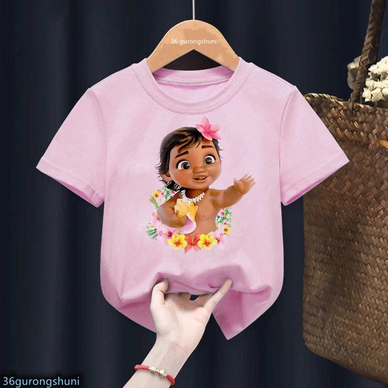 

Baby Cartoon Print T-shirt Girls Short Sleeve Harajuku Kawaii Clothes White Tops