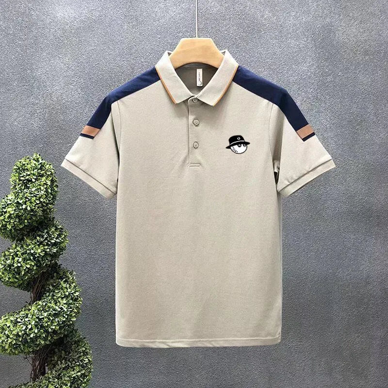Men's luxury golf jersey, short sleeved clothing, horse, summer, 2023