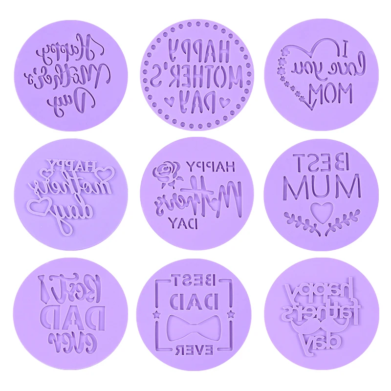 

1pcs Happy Mother's Day Acrylic DIY Letters Embossed Cookies Moulds Dessert Cups Cake Decorating Accessories Fondant Cake Tools