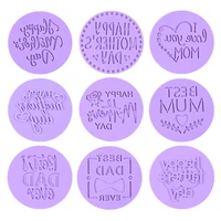 1pcs happy mothers day acrylic diy letters embossed cookies moulds dessert cups cake decorating accessories fondant cake tools