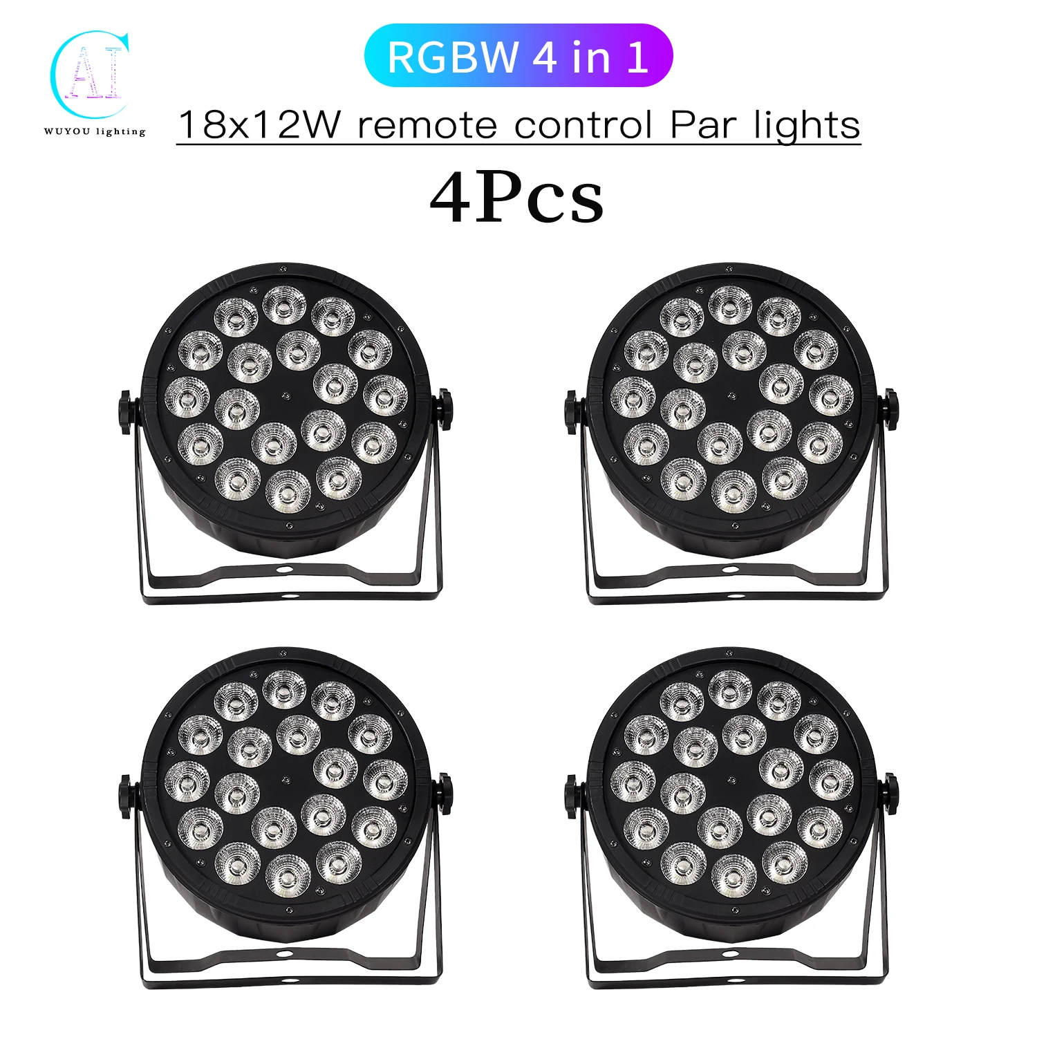 

4Pcs/Lots 18x12W RGBW 4 in 1 Remote Control Par Light LED Stage Light DMX Control DJ Disco Banquet Party Wedding Stage Lighting