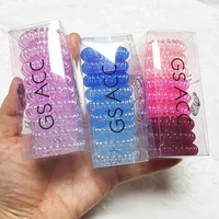 345910 pcsbox telephone wire elastic hair bands transparent rubber bands spiral hair ties accessories for women girls kids
