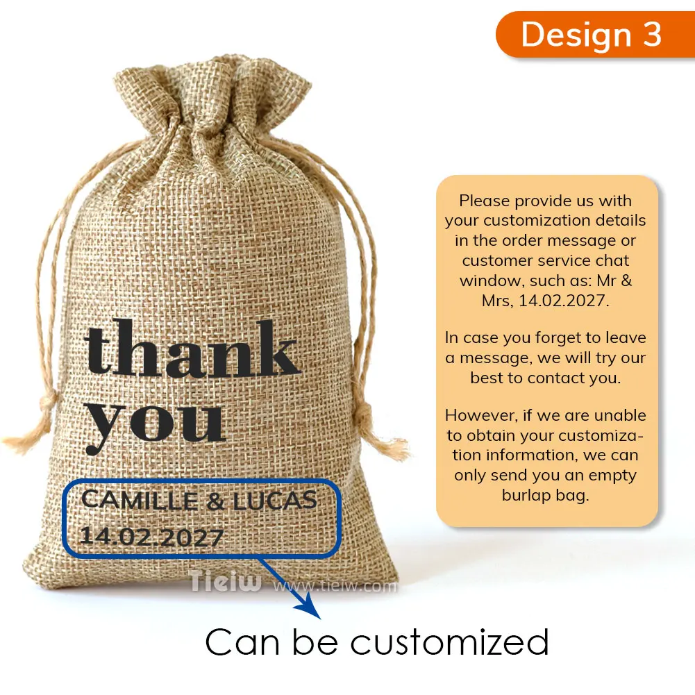 

Персонализированные мешочки из льна для подарков