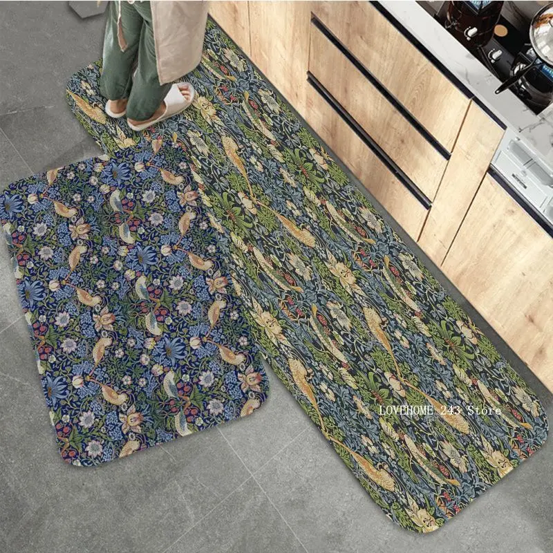 

William Morris Strawberry Bathroom Mat Kids Room Bedroom Decoration Balcony Anti-Slip Doormat Living Room Modern Home Decor