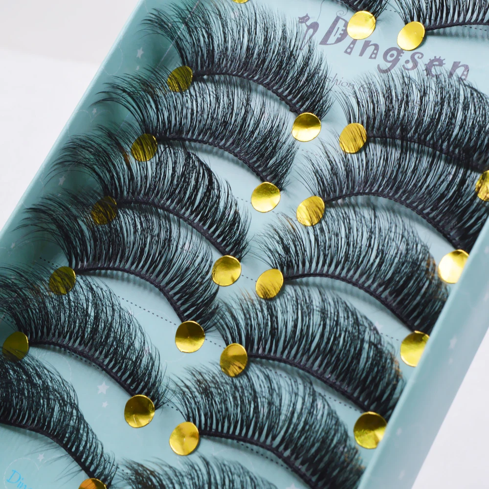 

10 Pairs 3D Soft Mink Hair False Eyelashes Fluffy Thick Natural Lashes Full Strips Handmade Eye Fake eyelash Extesnion Makeup