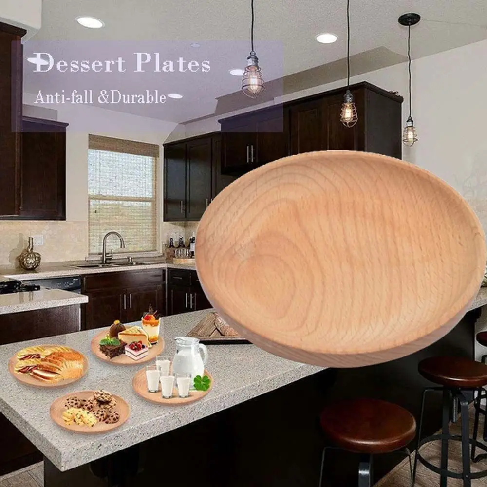 Деревянная посуда из бука закуски фрукты торт десертные тарелки сервировочный