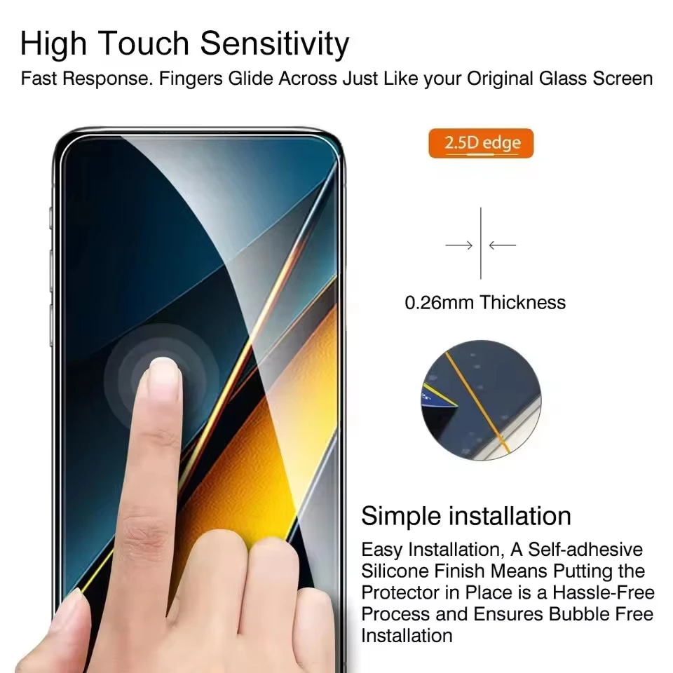 Фото 3 шт. закаленного стекла для Xiaomi Poco X8 Pro Max F8 Pro F8 Ultra M7 X7 Pro F7 X6 C51 M6 X5 Pro M5 X3 NFC C71 HD защитные пленки для экрана №3