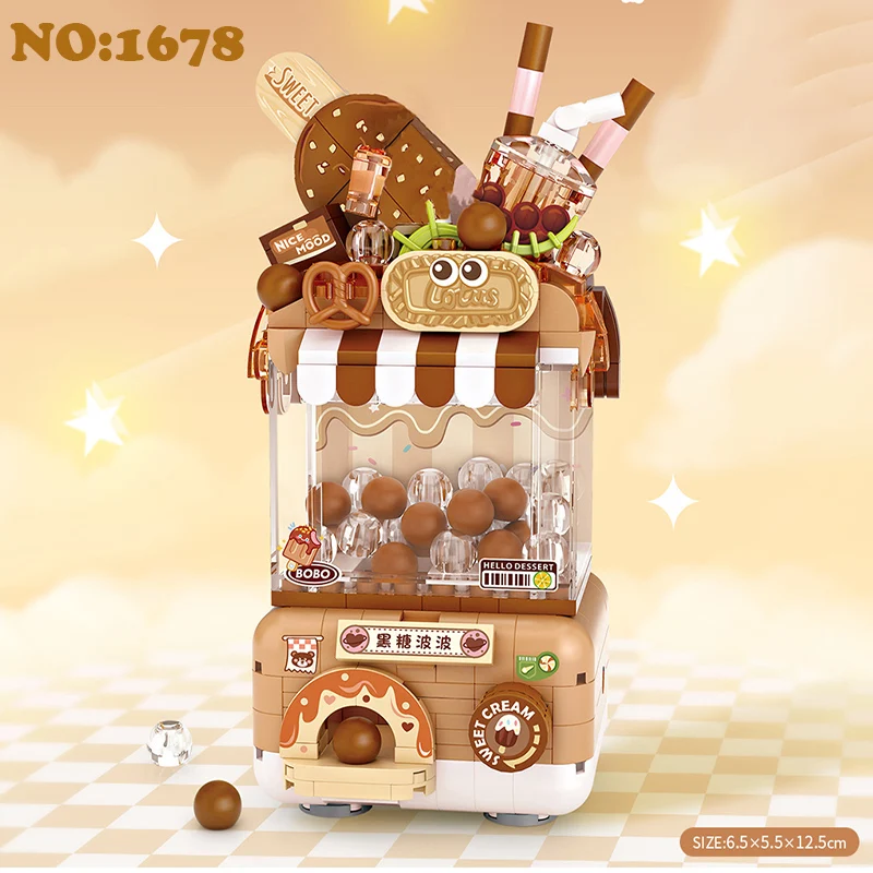 LOZ Mini-City Street Food Truck Магазин Мороженого Фруктовая Десертная Станция Строительные