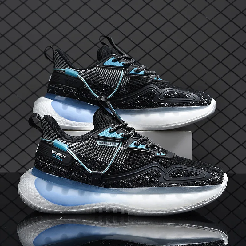 

2022 new couple running shoes sports casual men's shoes flying woven breathable four seasons sports bouncing shoes size 36-45
