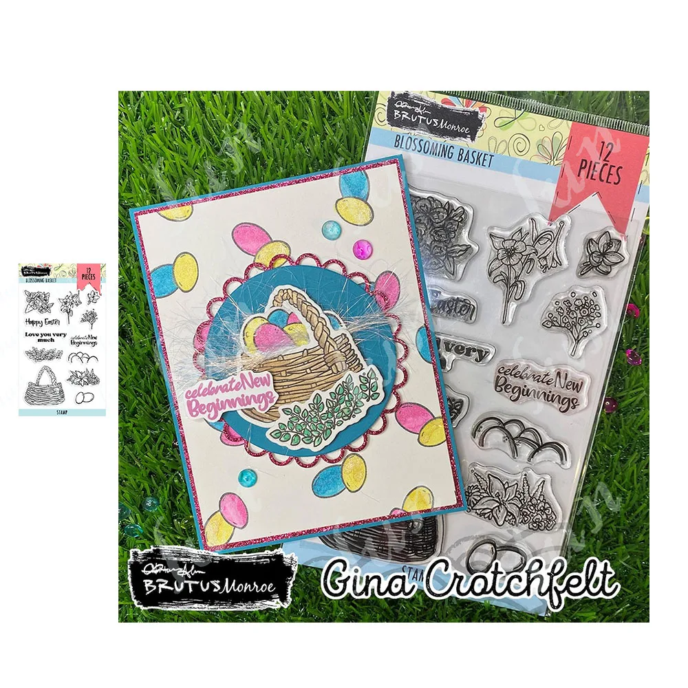 

New Spring Easter Egg Blossoming Basket Clear Stamps Stickers Diy Paper Greeting Card Scrapbooking Diary Decoration Drawing Mold