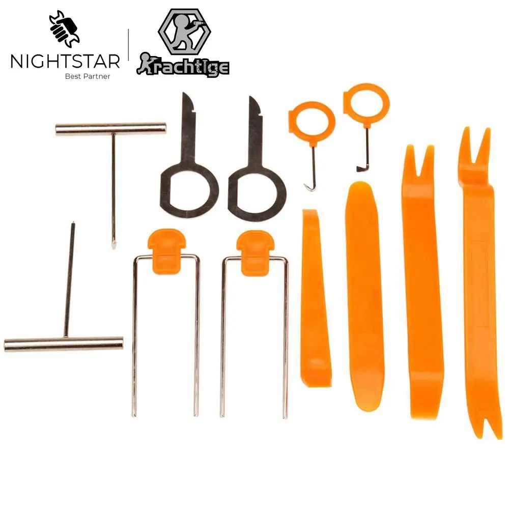 

12Pcs Car Radio Door Clip Panel Trim Dash Audio Removal Open Installer Pry Tool for Auto Vehicle House Home Audio Removal Pry